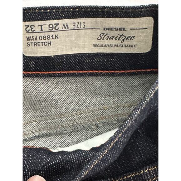 Diesel STRAITZEE Regular Slim Straight Stretch Jeans Dark Wash Women's 26 x 32 - Picture 6 of 11
